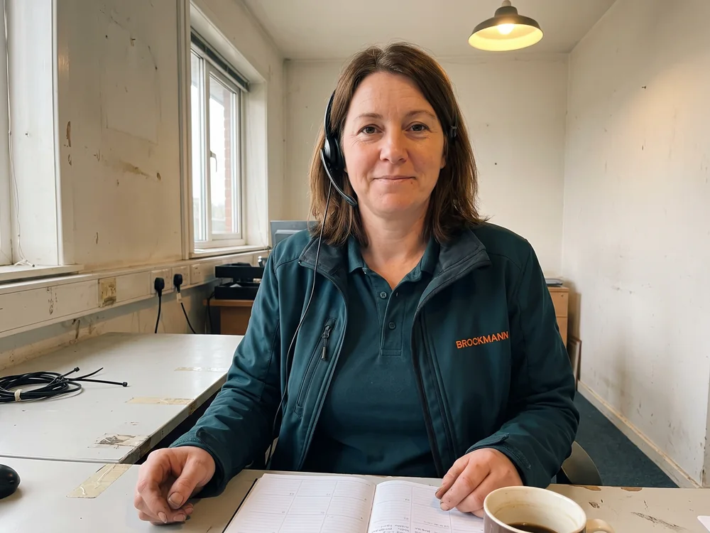 Anke Brockmann am Telefon
